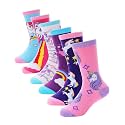Anlisim Girls Cotton Socks, Cute Cartoon Novelty Fashion Socks, 6 Pairs