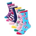 Anlisim Girls Cotton Socks, Cute Cartoon Novelty Fashion Socks, 6 Pairs