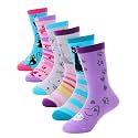 Anlisim Girls Cotton Socks, Cute Cartoon Novelty Fashion Socks, 6 Pairs