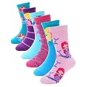 Anlisim Girls Cotton Socks, Cute Cartoon Novelty Fashion Socks, 6 Pairs