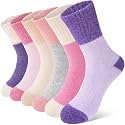 Anlisim Kids Merino Wool Hiking Socks for Boys Girls Toddlers, 6 Pairs