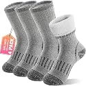 Anlisim Merino Wool Hiking Socks for Kids Teens, Full Cushioning, 4 Pairs