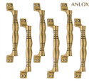 ANLOX 4L Brass Antique Finish Door Handle Gold Plated Door Handle (Gold Pack of 6)