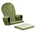 ANMINY 5pcs Glider Rocker Replacement Cushions Set with Ottoman Cushion, 3.5Inch Thickened Velvet Glider Rocking Chair Cushions with 29 inch High Backrest &amp; Side Pockets for Indoor Nursery, Green