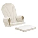 ANMINY 5pcs Glider Rocker Replacement Cushions Set with Ottoman Cushion, 3.5Inch Thickened Velvet Glider Rocking Chair Cushions with 29 inch High Backrest &amp; Side Pockets for Indoor Nursery, Beige