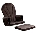 ANMINY 5pcs Glider Rocker Replacement Cushions Set with Ottoman Cushion, 3.5Inch Thickened Velvet Glider Rocking Chair Cushions with 29 inch High Backrest &amp; Side Pockets for Indoor Nursery, Brown