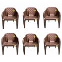 ANMOL Divine Safari Set of 6 Brown Fully Comfort Chair Plastic Outdoor Chair (Brown, Pre-Assembled)