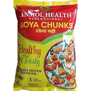 anmol health soya chunks  soy wadi  soyabean  pack of 1 1kg
