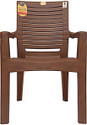 Anmol Moulded Jaguar High Back Chair Strong Structure Build Chair for Home, Garden, Outdoor Plastic Cafeteria Chair (brown, Set of 1) 3 Years Warranty Weight Bearing Capacity 200 kgs Plastic Outdoor Chair Plastic Outdoor Chai