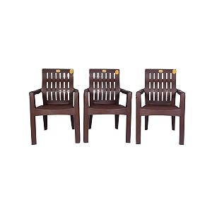 anmol moulded orthopaedic chair with fully comfort weight bearing capacity 200kg set of 3