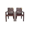 ANMOL Plastic Moulded Orthopaedic Kelvin Chair with Fully Comfort (Weight Bearing Capacity 200kg) Set of 2, Brown