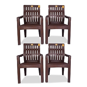 anmol plastic moulded orthopaedic chair with fully comfort weight bearing capacity 200kg set of 4 shree ganesh online original seller brown