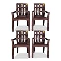 ANMOL Plastic Moulded Orthopaedic Chair With Fully Comfort (Weight Bearing Capacity 200Kg) (Set Of 4) Shree Ganesh Online Original Seller, Brown