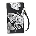 Anna by Anuchka Women's Hand-Painted Genuine Leather Phone Wallet Organizer Crossbody