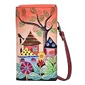 Anna by Anuchka Women's Hand-Painted Genuine Leather Phone Wallet Organizer Crossbody