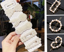ANNA CREATIONS 8 Pcs Pearl Hair Clips for Women rhinestone Crystal Letter Hair Pins for Girls Women Golden Crystal Hair Pin Hair Clip Fancy Jewellery Lock Pin Hair Accessories (Random) Hair Clip (Multicolor)