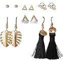 ANNA CREATIONS Latest Stylish Golden combo of Resin Tassel pearl stud hoop earrings set for Women Girls