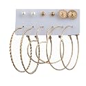 ANNA CREATIONS Latest Stylish Golden combo of Resin Tassel pearl stud hoop earrings set for Women Girls