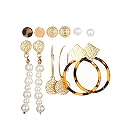 ANNA CREATIONS Latest Stylish Golden combo of Resin Tassel pearl stud hoop earrings set for Women Girls