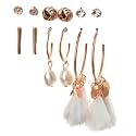 ANNA CREATIONS Latest Stylish Golden combo of Resin Tassel pearl stud hoop earrings set for Women Girls