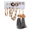 ANNA CREATIONS Latest Stylish Golden combo of Resin Tassel pearl stud hoop earrings set for Women Girls