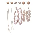 ANNA CREATIONS Latest Stylish Golden combo of Resin Tassel pearl stud hoop earrings set for Women Girls
