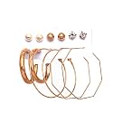 ANNA CREATIONS Latest Stylish Golden combo of Resin Tassel pearl stud hoop earrings set for Women Girls