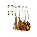 ANNA CREATIONS Latest Stylish Golden combo of Resin Tassel pearl stud hoop earrings set for Women Girls