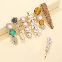 ANNACREATIONS 8 Pcs Premium Korean Stylish Multicolor Hair Clips For Women and Girls