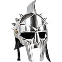 AnNafi® Gladiator Maximus Arena Helmet | Medieval Gladiator Armor Wearable Mens Helmet Full Size | Halloween Renaissance Party Costumes | Larp Clothings Movie Dresses w Inner Liner