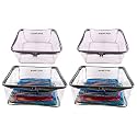 9" height big saree cover or blouse cover or transparent cloth storage bag or transparent saree bag for women (silver, 9") -combo pack of 4 pieces