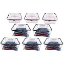 9" height big saree cover or blouse cover or transparent cloth storage bag or transparent saree bag for women (silver, 9") -combo pack of 8 pieces