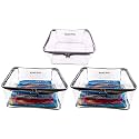 9" height big saree cover or blouse cover or transparent cloth storage bag or transparent saree bag for women (silver, 9") -combo pack of 3 pieces