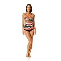 Anne Cole Women's Anne Cole Women's Twist Front Shirred Bandeau Tankini