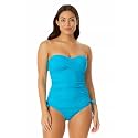 Anne Cole Women's Anne Cole Women's Twist Front Shirred Bandeau Tankini