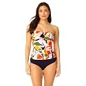 Anne Cole Women's Anne Cole Women's Twist Front Shirred Bandeau Tankini