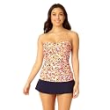 Anne Cole Women's Anne Cole Women's Twist Front Shirred Bandeau Tankini