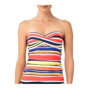 anne cole womens front-shirred bandeau one-piece swimsuit one piece swimsuit
