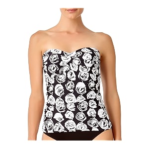 anne cole womens front-shirred bandeau one-piece swimsuit one piece swimsuit