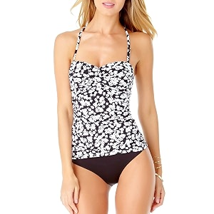 anne cole womens front-shirred bandeau one-piece swimsuit one piece swimsuit