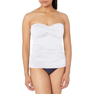 anne cole womens front-shirred bandeau one-piece swimsuit one piece swimsuit