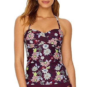 anne cole womens front-shirred bandeau one-piece swimsuit one piece swimsuit