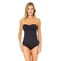 Anne Cole womens Front-shirred Bandeau One-piece Swimsuit One Piece Swimsuit