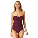 Anne Cole womens Front-shirred Bandeau One-piece Swimsuit One Piece Swimsuit