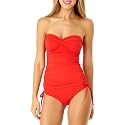 Anne Cole womens Front-shirred Bandeau One-piece Swimsuit One Piece Swimsuit