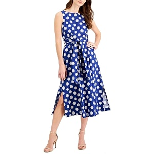 Anne Klein Womens Cotton Midi Dress with