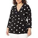 Anne Klein Womens Faux Wrap Top