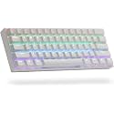 Anne PRO 2D, 60% Wired/Wireless Mechanical Keyboard (Gateron Red Switch/White Case) - Full Keys Programmable - True RGB Backlit - Tap Arrow Keys - Double Shot PBT Keycaps - NKRO - 1900mAh Battery
