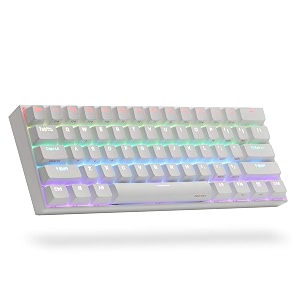anne pro 2 60 wiredwireless mechanical keyboard gateron blue switchwhite case - full keys programmable - true rgb backlit - tap arrow keys - double shot pbt keycaps - nkro - 1900mah battery