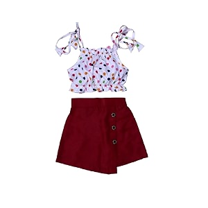 ANNECA Baby Girls Polka Dot Tie-Shoulder Crop